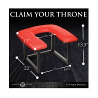 Master Series Queening Throne Chair Black Red - Ultimate Pleasure