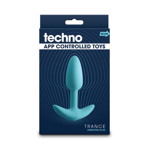 Techno Trance App Controlled Vibrating Anal Plug - Blue