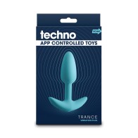 Techno Trance App Controlled Vibrating Anal Plug - Blue