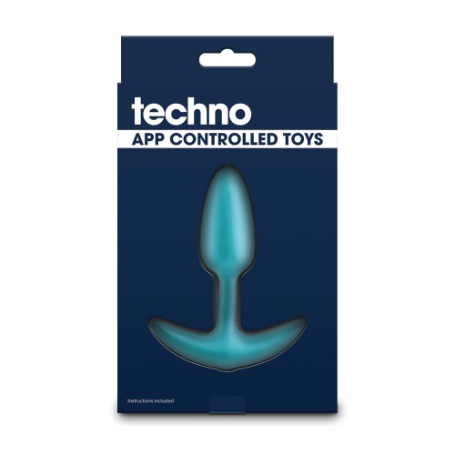 Techno Trance App Controlled Vibrating Anal Plug - Blue