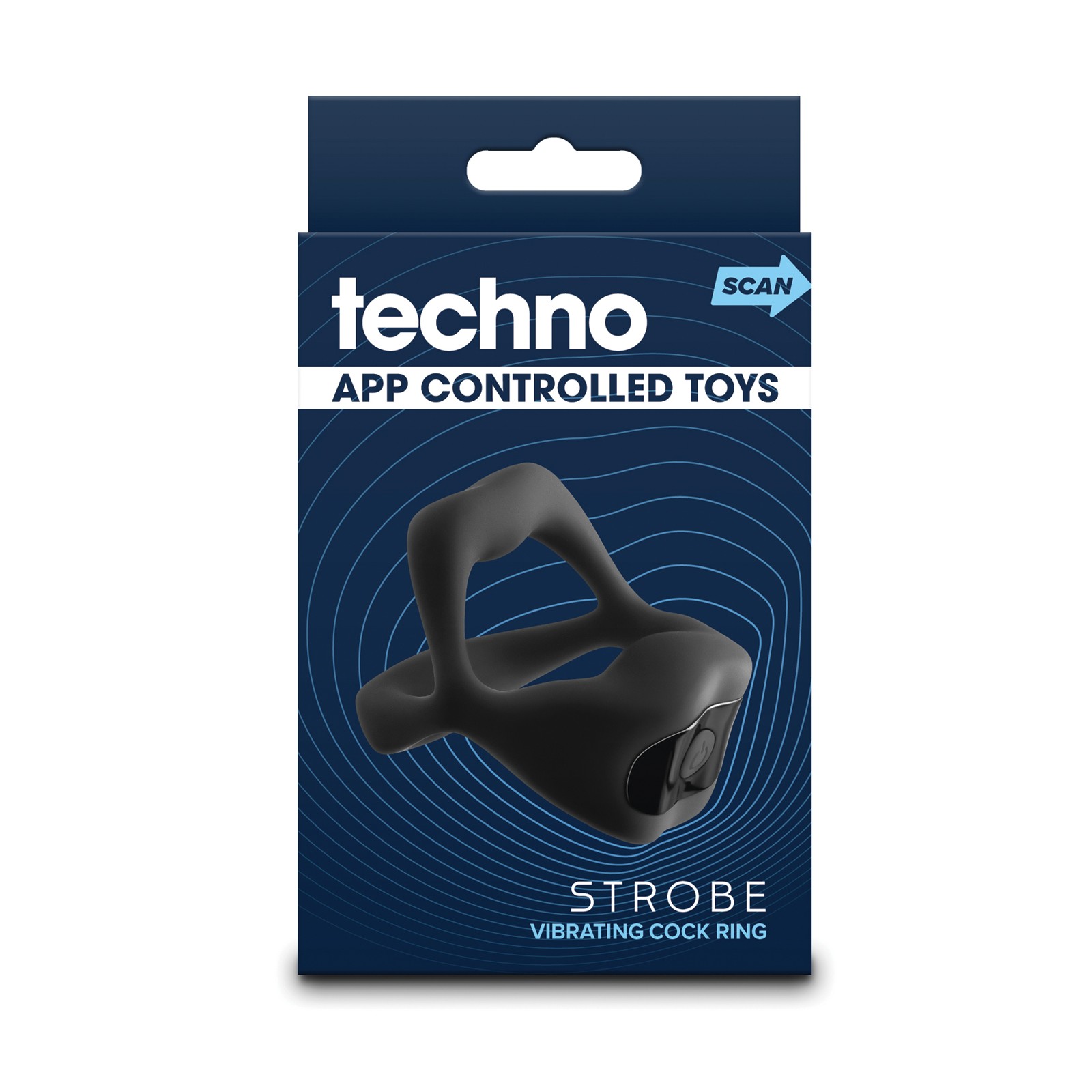 Techno Strobe App Controlled Vibrating Cock Ring - Black