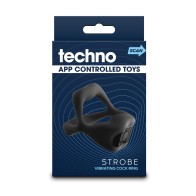 Anillo Vibrador Controlado por APP Techno Strobe - Negro