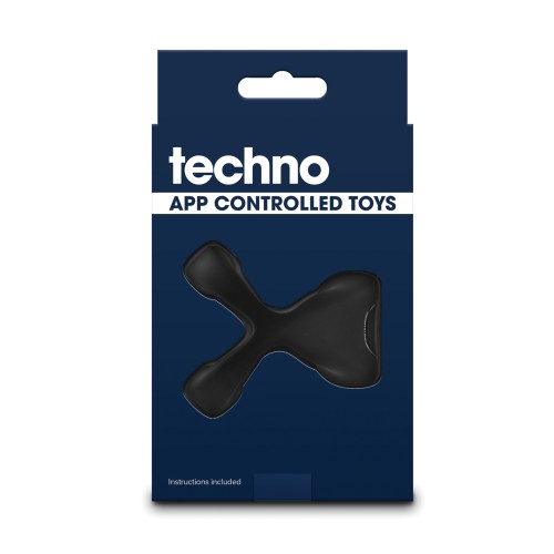 Techno Strobe App Controlled Vibrating Cock Ring - Black