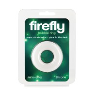 Firefly Glow in the Dark Bubble Cock Ring Medium White