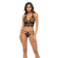 Lace Long Line Underwire Bra and Skirt Set