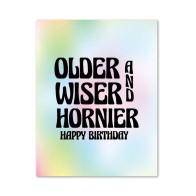 Older, Wiser, & Hornier Birthday Greeting Card