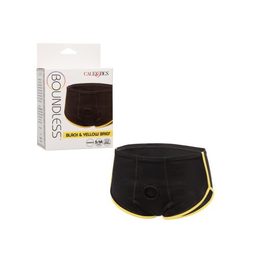 Boundless Black and Yellow Brief for Discreet Enhancement