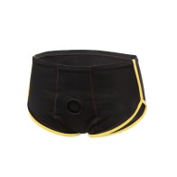 Boxer Brief Boundless Negro y Amarillo para Mejora Discreta