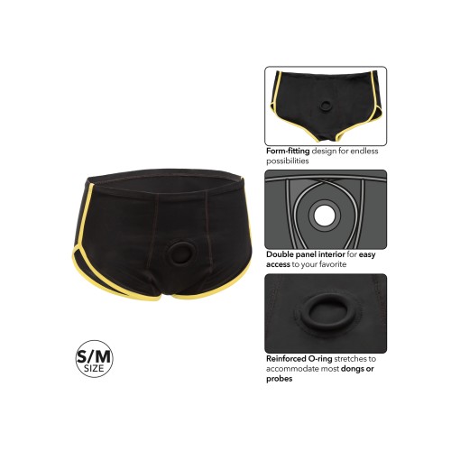 Boxer Brief Boundless Negro y Amarillo para Mejora Discreta