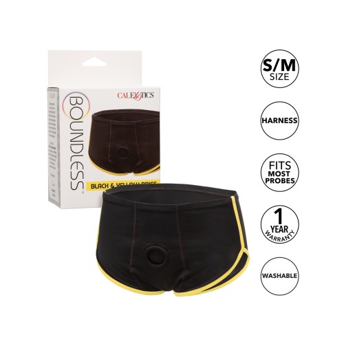 Boxer Brief Boundless Negro y Amarillo para Mejora Discreta