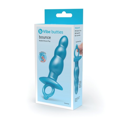 Plug Tapered con Perlas Bounce de b-Vibe Butties Azul - Placer Definitivo