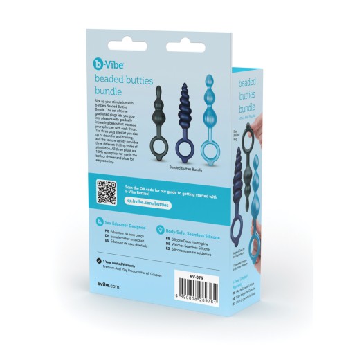 b-Vibe Butties Beaded 3-Piece Anal Set for Intense Pleasure