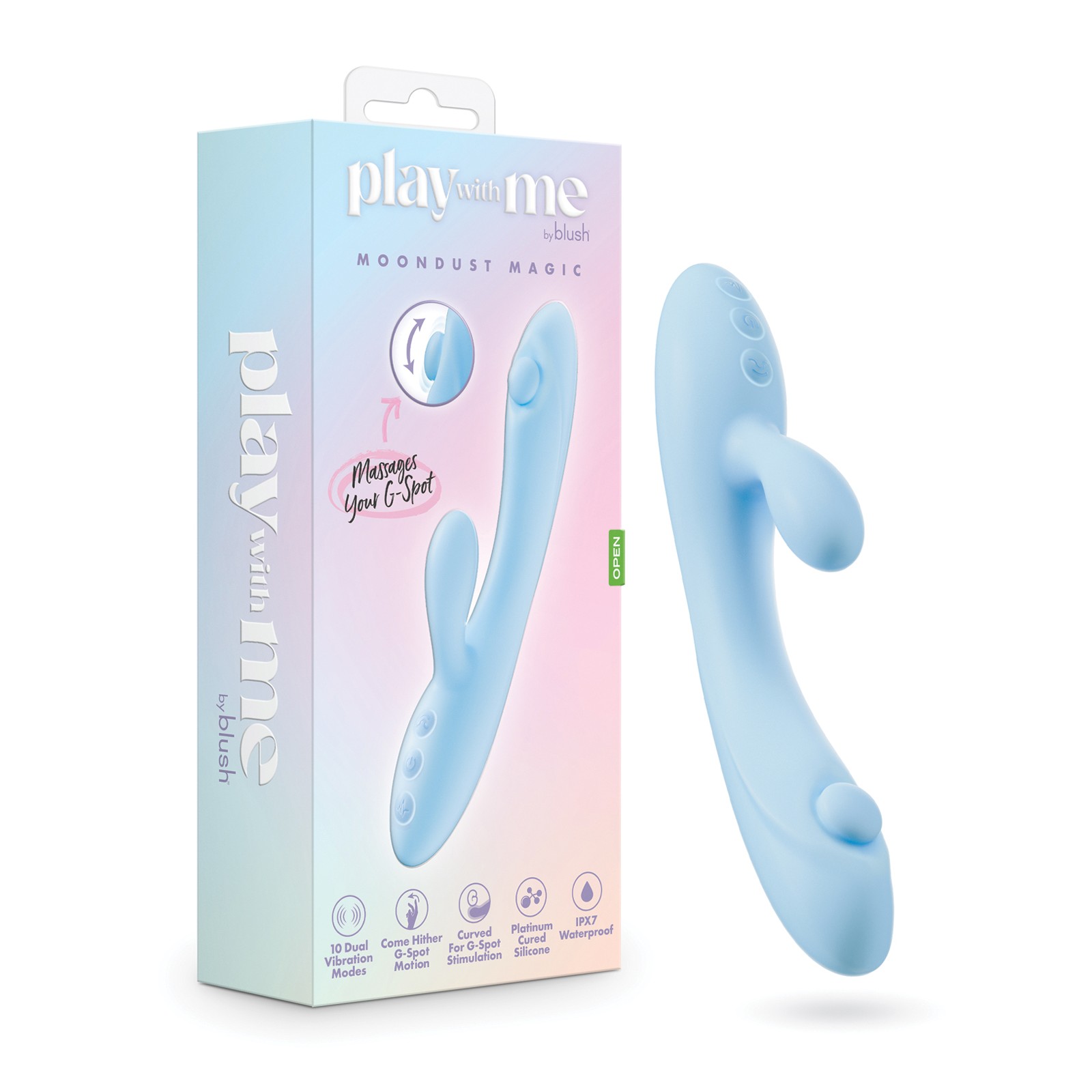 Blush Play With Me Moondust Magic Vibrator - Blue