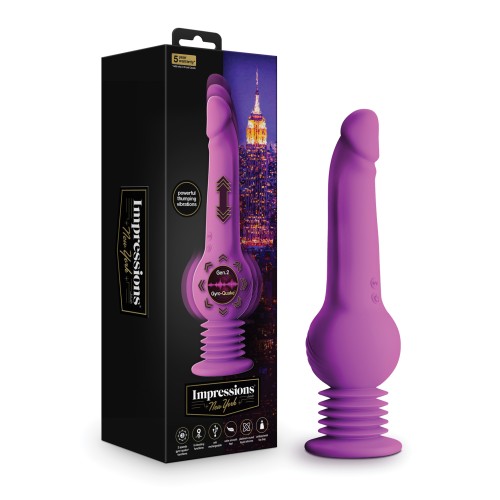 Blush Impressions New York Gyro Quake Dildo - Púrpura