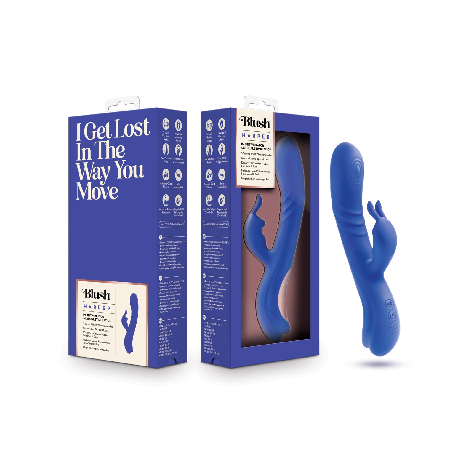 Vibrador Conejito Blush Harper Medianoche - Doble Placer Sensacional