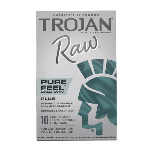 Condones Trojan Raw Sin Látex Paquete de 10