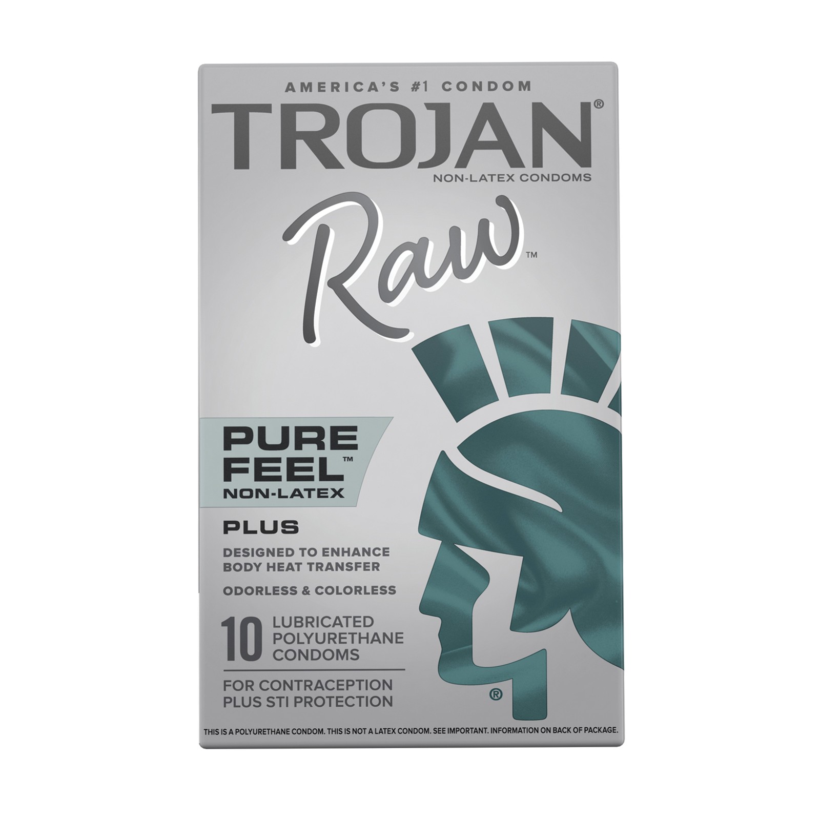 Condones Trojan Raw Sin Látex Paquete de 10