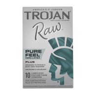 Condones Trojan Raw Sin Látex Paquete de 10