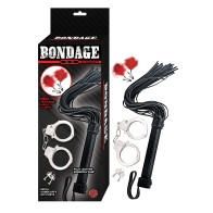 Beginner's Bondage Whip & Cuff Set by Nasstoys