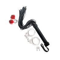 Beginner's Bondage Whip & Cuff Set by Nasstoys