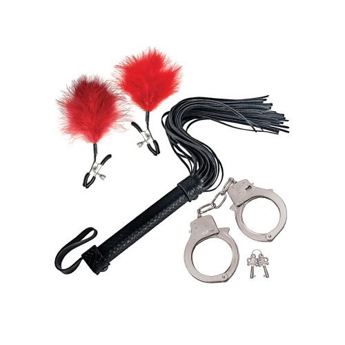 Beginner's Bondage Whip & Cuff Set by Nasstoys