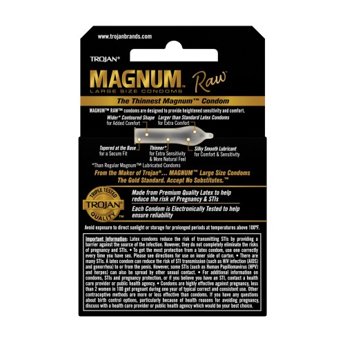 Condones Trojan Magnum Raw para Sensibilidad Mejorada