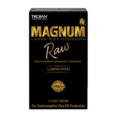 Condones Magnum Raw Trojan - Paquete de 10