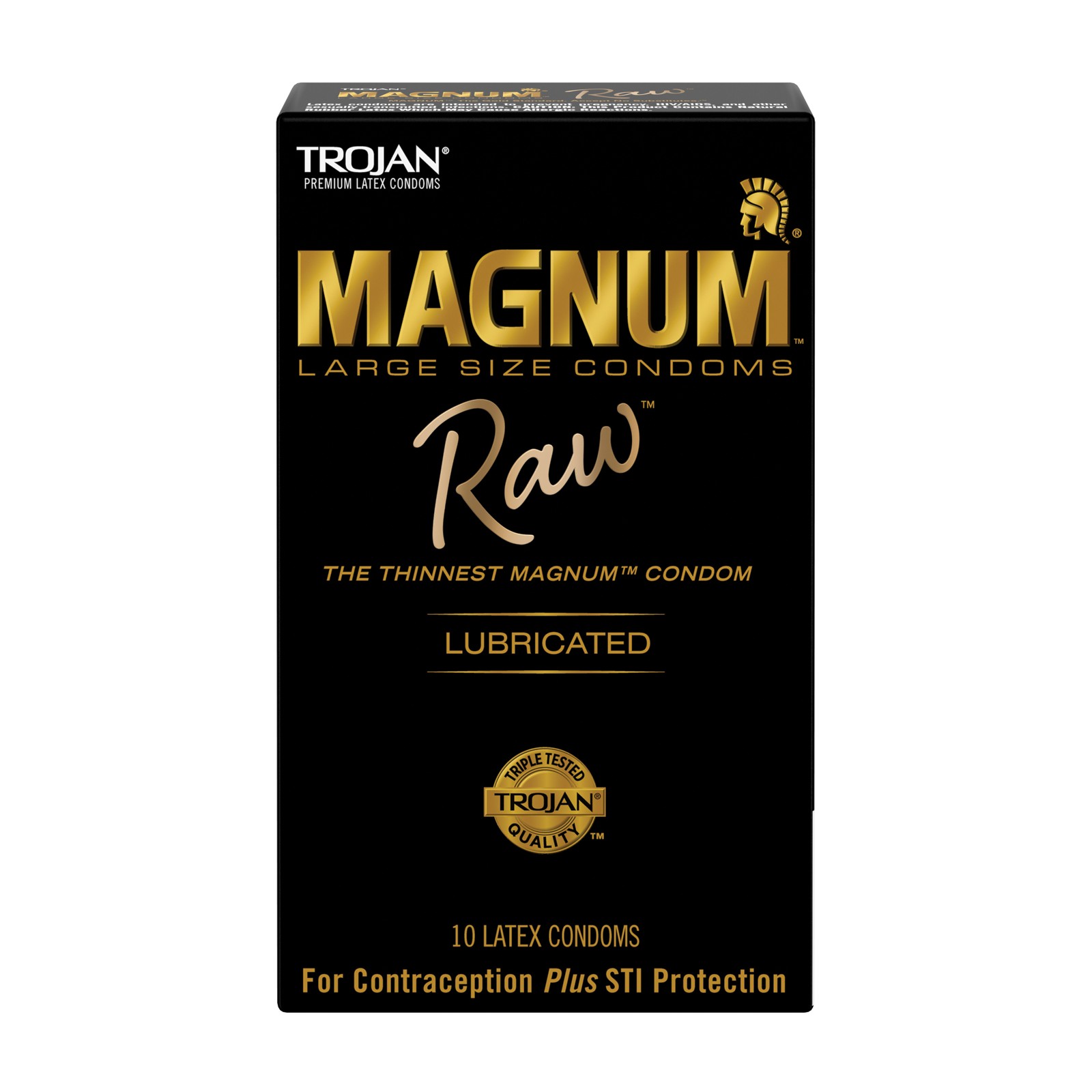 Condones Magnum Raw Trojan - Paquete de 10