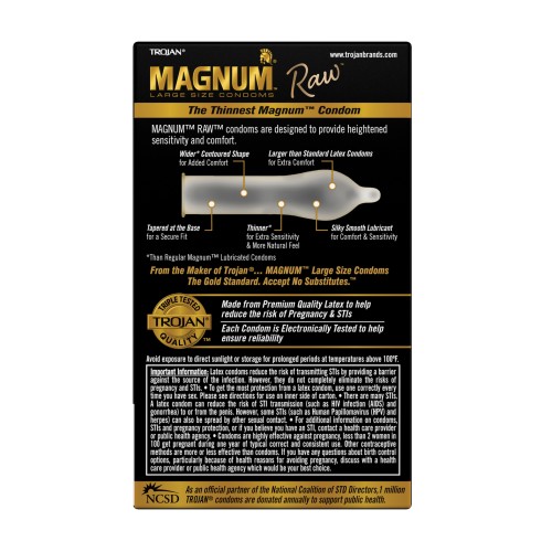 Condones Magnum Raw Trojan - Paquete de 10