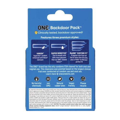 One Backdoor Custom Fit Condoms Pack of 3