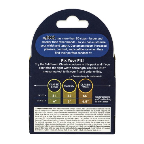 Condoms MyONE Classic Sampler - Pack de 3