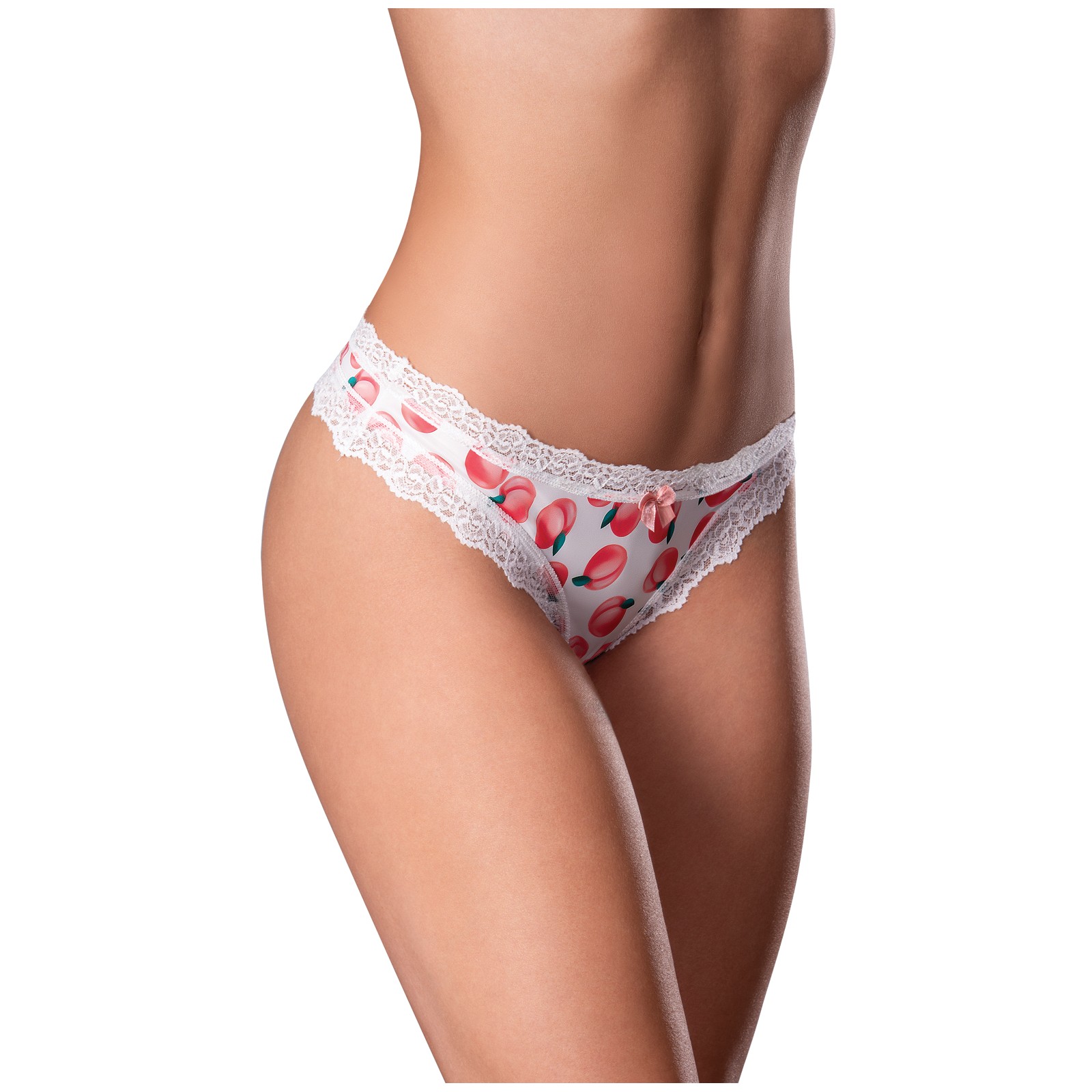 Tanga Crotchless Sweet Treats con Lubricante Wicked Blanco