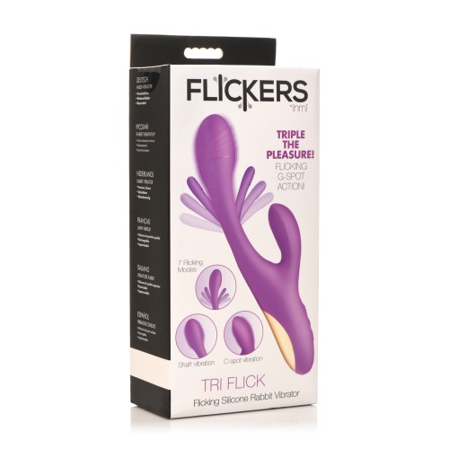 Inmi Tri-Flick Rabbit Vibrator - Purple