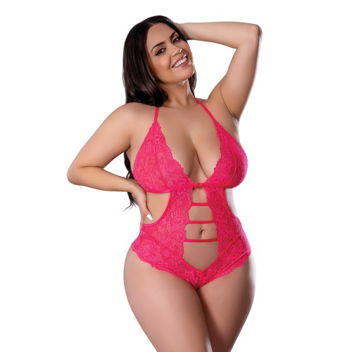 Get It Girl Lace Halter Teddy - Captivating Elegance