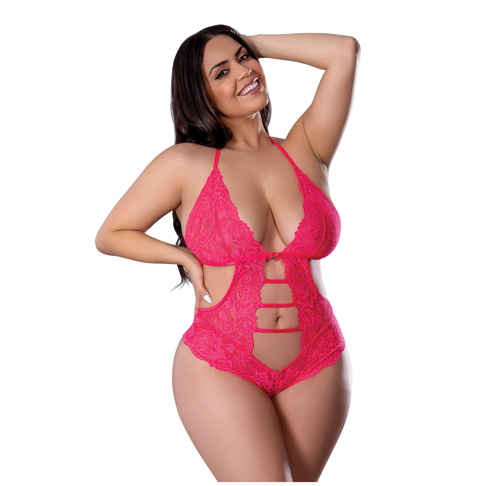 Get It Girl Lace Halter Teddy - Captivating Elegance