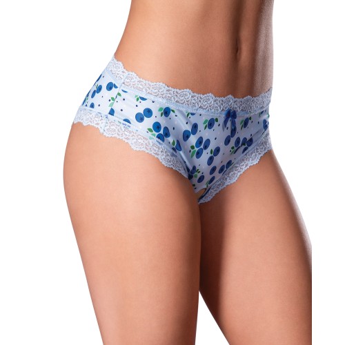 Sweet Treats Crotchless Boy Short with Blueberry Lube - Blue L/XL