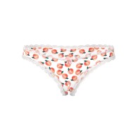 Culotte Crotchless Sweet Treats con Lubricante - Blanco L/XL