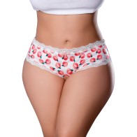 Shorts Crotchless con Lubricante de Melocotón - Blanco QN