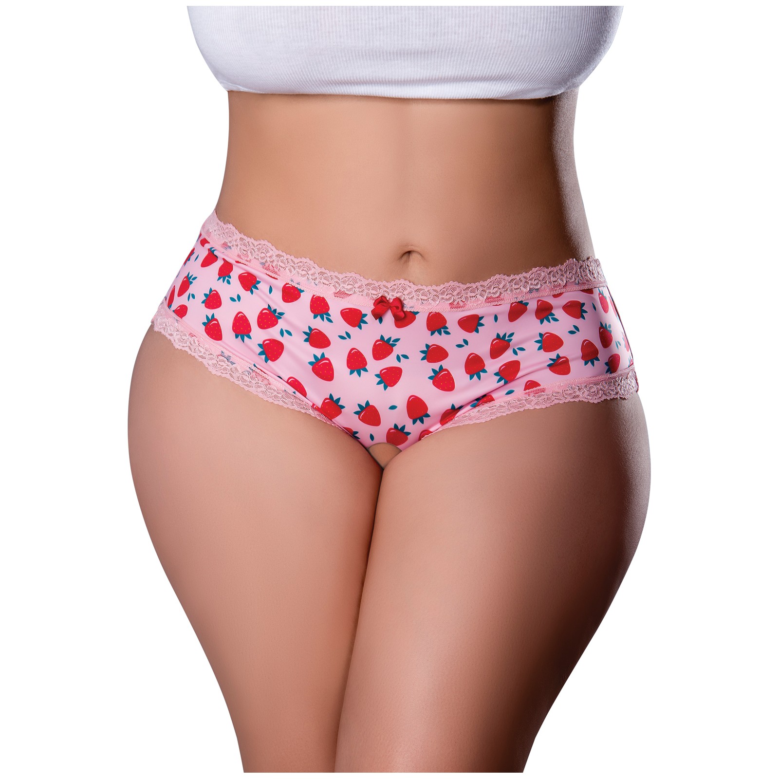 Shorts Crotchless Sweet Treats con Lubricante - Rosa Seductor