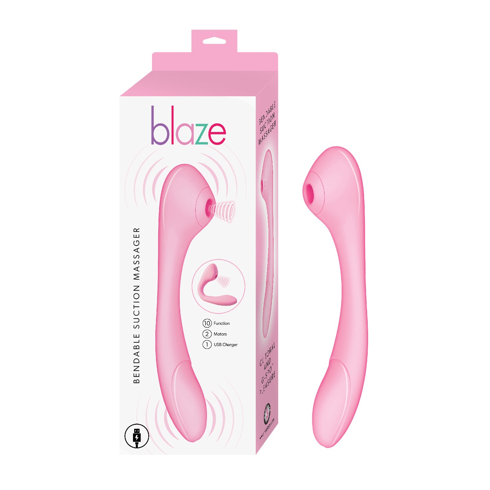 Blaze Bendable Suction Massager Pink