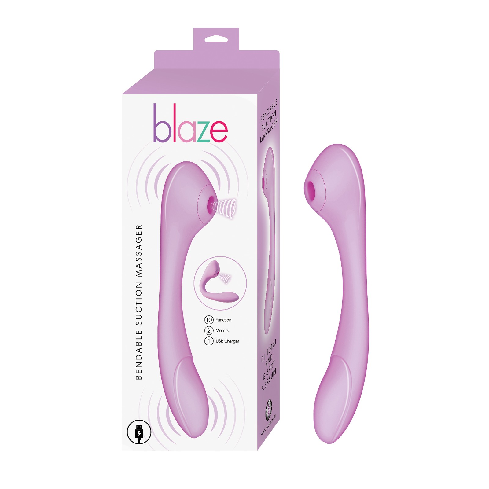 Blaze Bendable Suction Massager Lavender - Flexible and Powerful