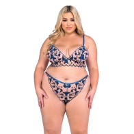 Butterfly Beauty Bralette & Panty Set Blue 2X