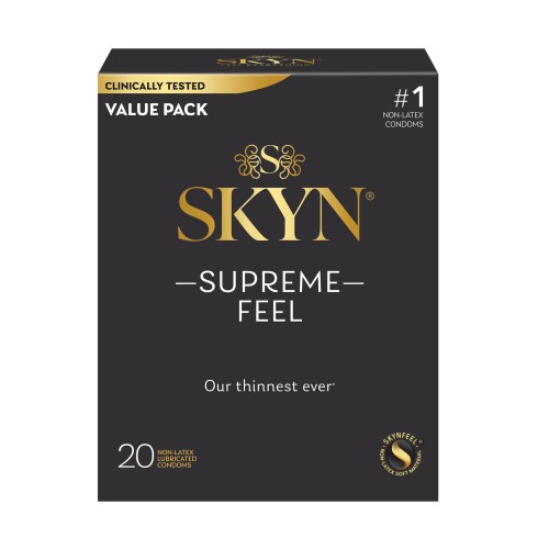 Condones Lifestyles SKYN Supreme Feel Paquete de 20 - No Látex