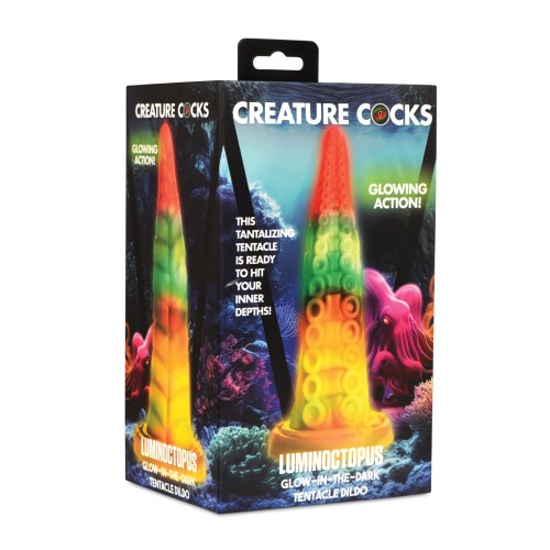 Rainbow Glow-in-the-Dark Tentacle Dildo