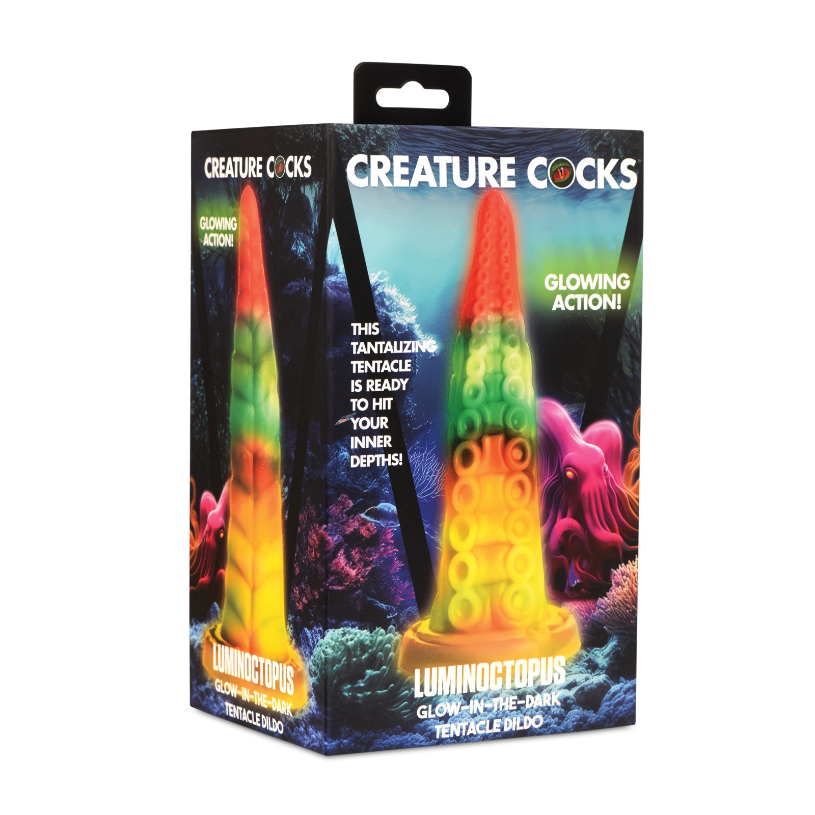 Rainbow Glow-in-the-Dark Tentacle Dildo