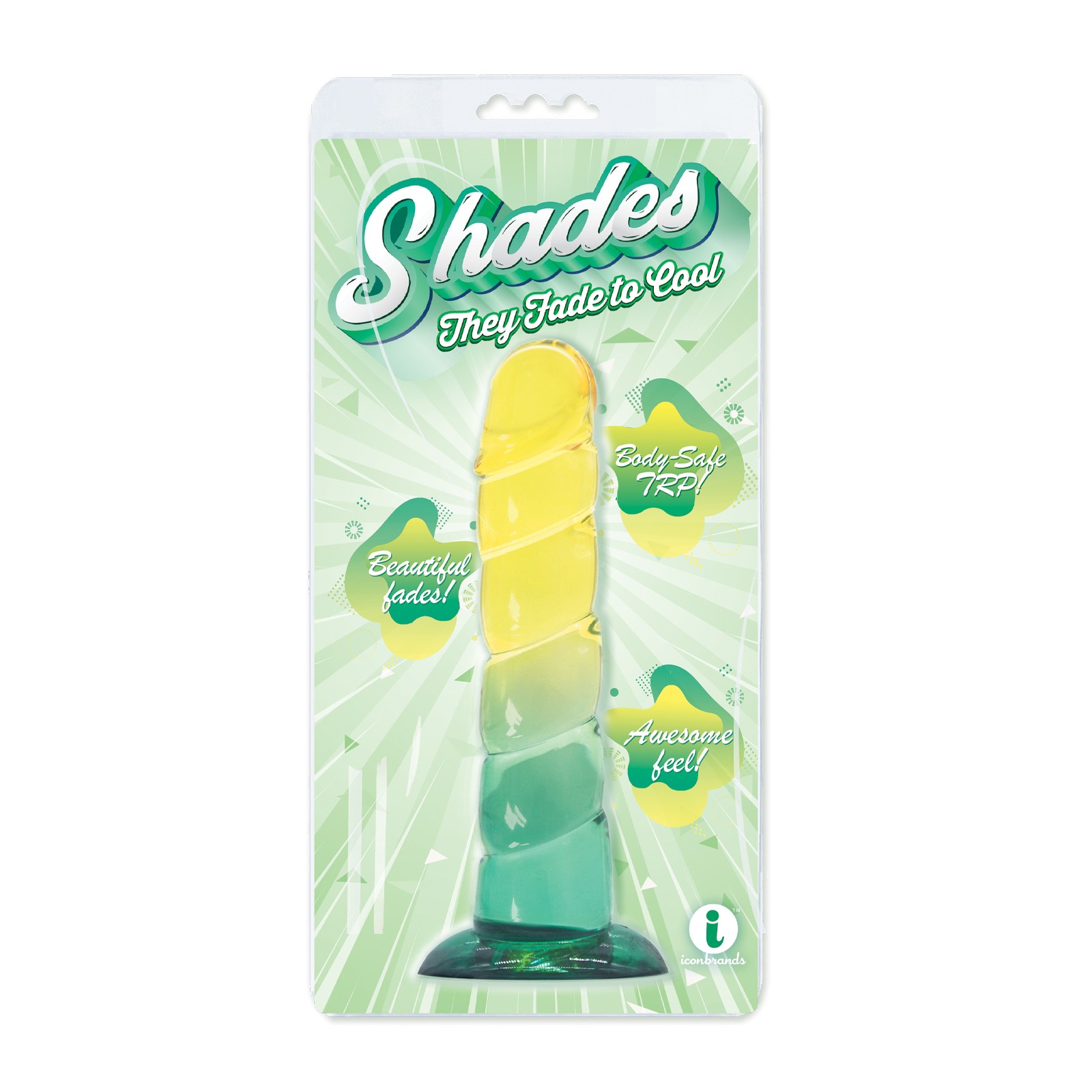 Shades Jelly Swirl TPR Dong Small Yellow/Mint