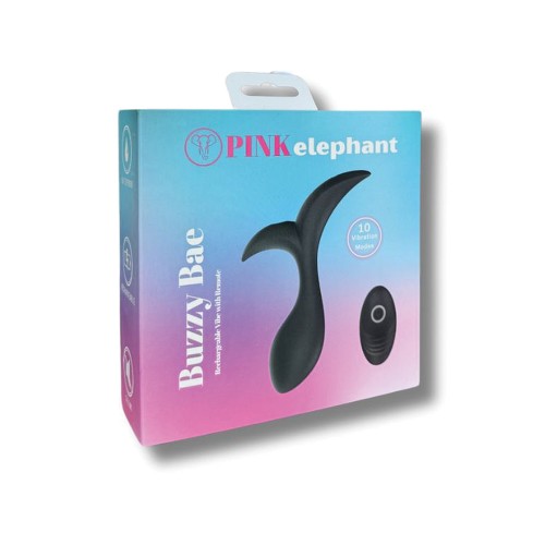 Vibrador Recargable Pink Elephant Buzzy Bae con Control Remoto Negro