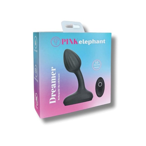 Pink Elephant Dreamer Rechargeable Vibe with Remote - Black