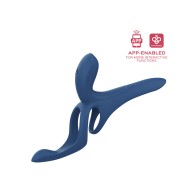 Vibrador de Pareja App-Controlado Pleasure Pivot Azul Marino