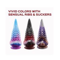 Lava Tentacle Shape Suction Cup Dildo - Multi Color